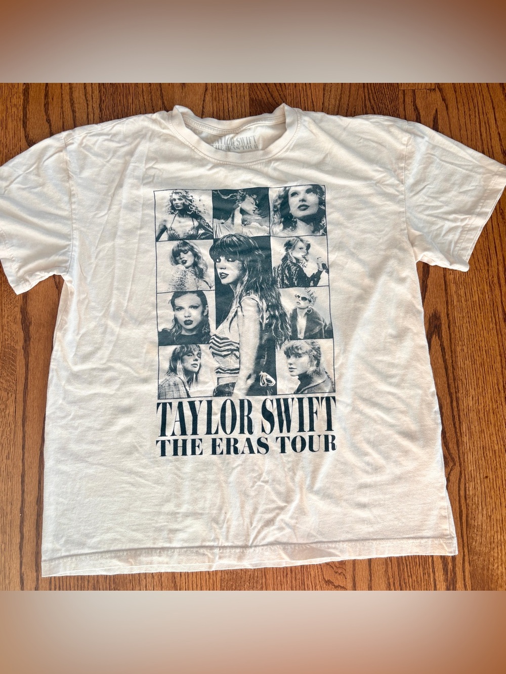 Taylor Swift White Graphic 'The Eras Tour' Photo Collage Tee